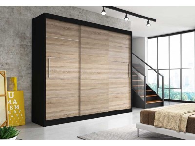 Гардероб ALBA (корпус черен/лице дъб сонома)